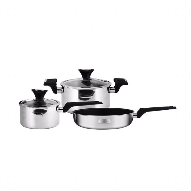 Bộ nồi chảo elmich trimax inox 304 đáy liền cao cấp