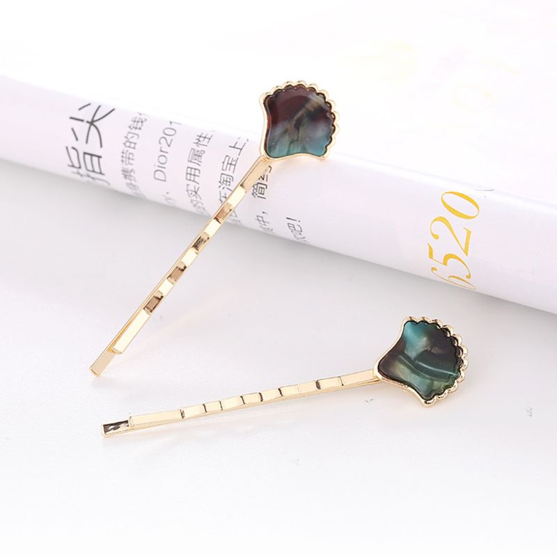 Kẹp Tóc Kim Loại Hình Vỏ Sò Gợn Sóng Phong Cách Hàn Quốc Cho Nữ