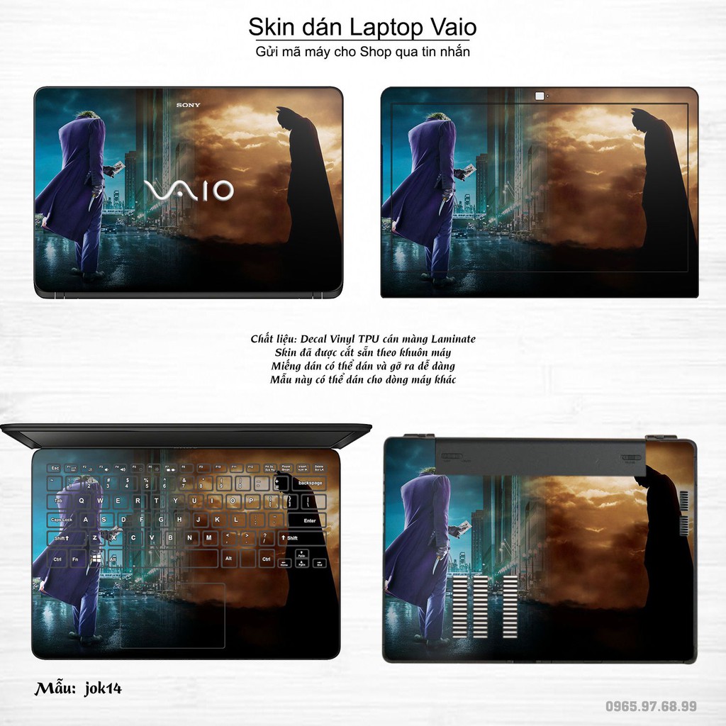 Skin dán Laptop Sony Vaio in hình Joker nhiều mẫu 2 (inbox mã máy cho Shop)