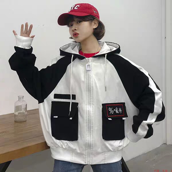 [Giá Sập Sàn] Áo khoác dù nữ form rộng phối chữ số 26 cá tính có nón đẹp | BigBuy360 - bigbuy360.vn