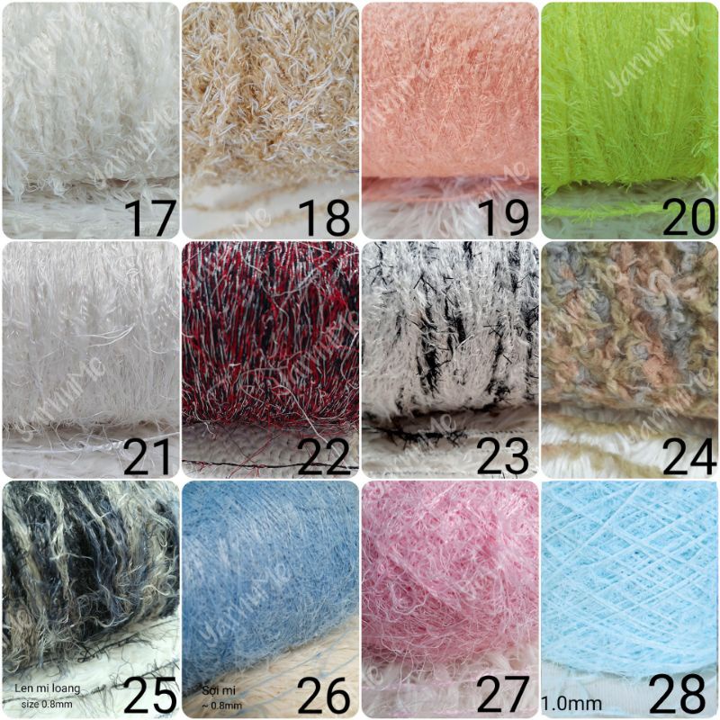 [01-30] Len mi thanh lý nhiều màu, nhiều loại đan móc áo váy