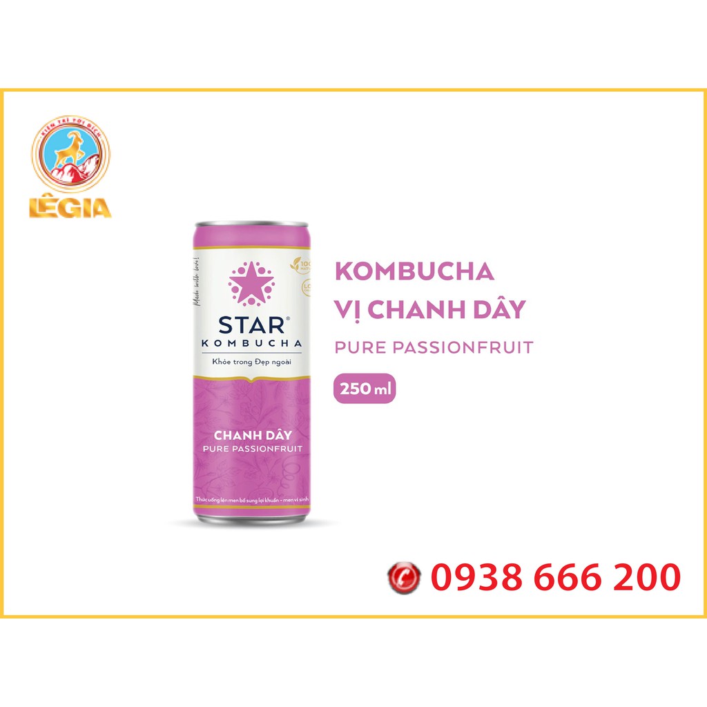 Nước Trái cây STAR KOMBUCHA Vị Chanh Dây 250ML