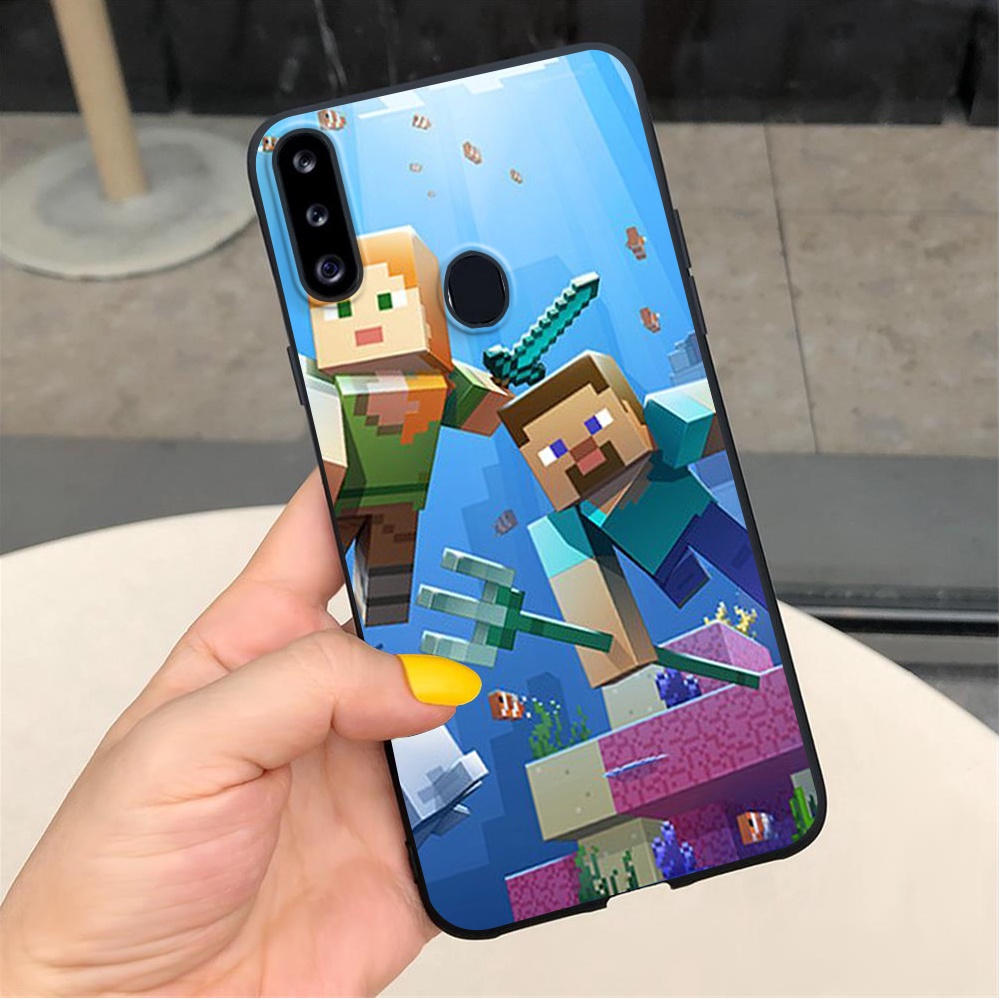 Ốp Điện Thoại Silicon Hình Minecraft Cho Samsung A70/A71/A72/A81/A82