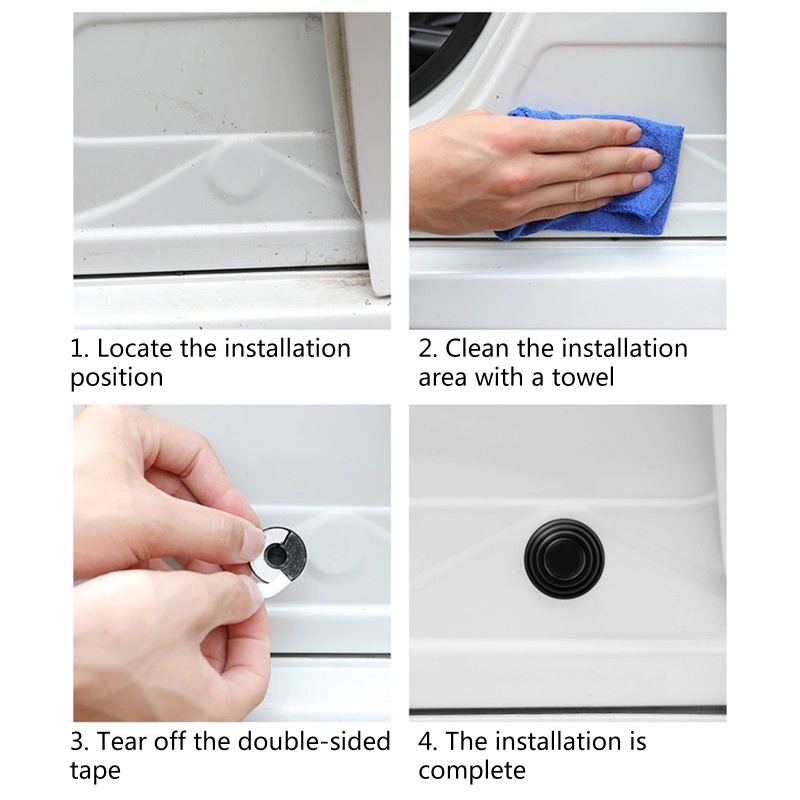 10 Miếng Đệm Silicone Gắn Cửa Xe Hơi Giảm Tiếng Ồn