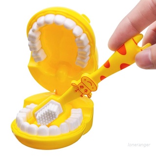 [Hàng mới về] Mô hình răng hươu cao cổ kèm bàn chải đánh răng hỗ trợ dạy học chải răng quà tặng cho trẻ