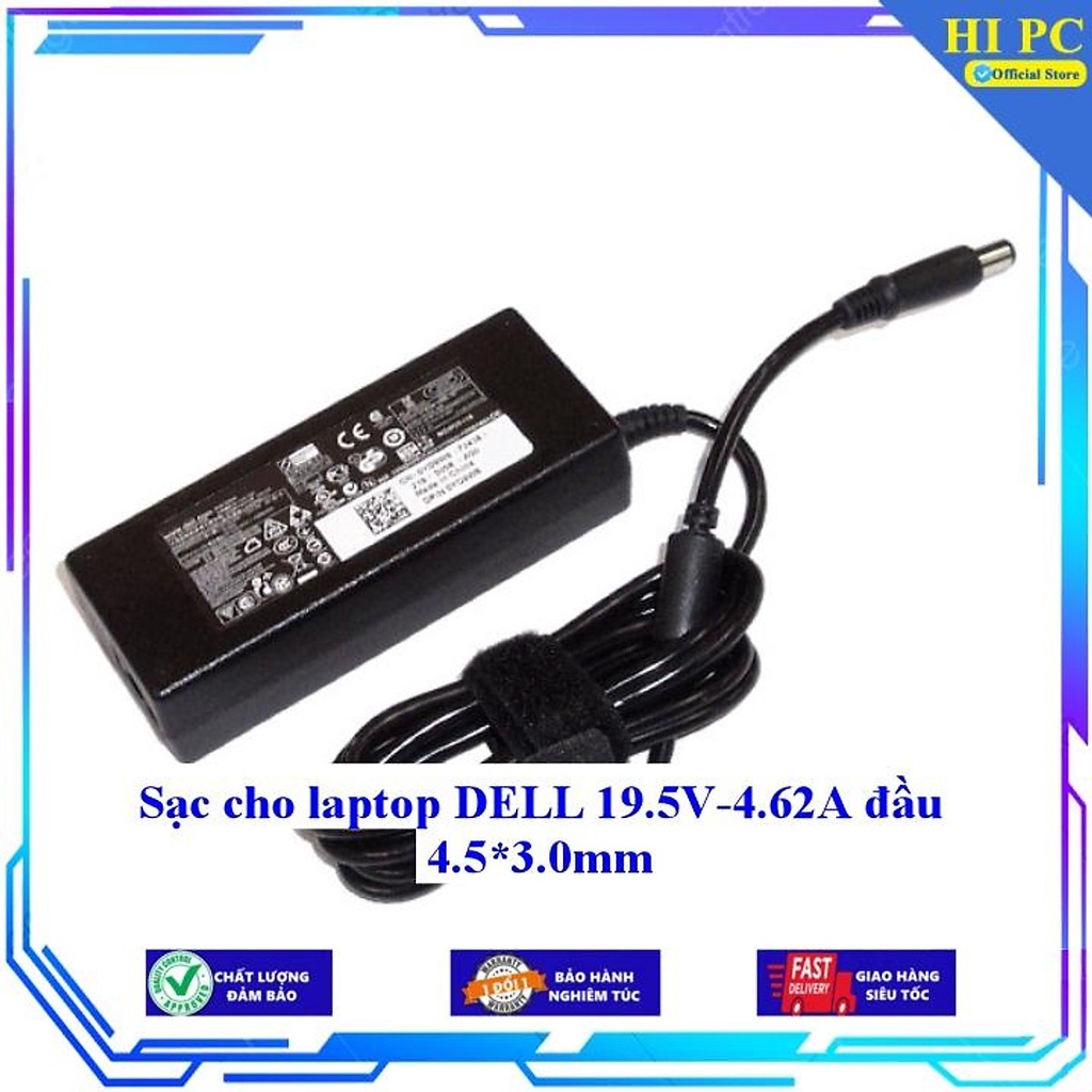 Sạc cho laptop DELL 19.5V-4.62A đầu 4.5*3.0mm - Hàng Nhập khẩu