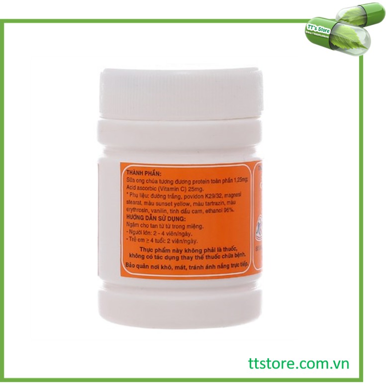 Viên kẹo ngậm sữa ong chúa vitamin C Mekophar (Lọ 30 viên) [Mekopha, kẹo c sữa ong chúa]