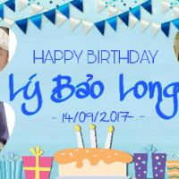 Combo Phông sinh nhật bé Long + chibi + 5 ảnh lụa