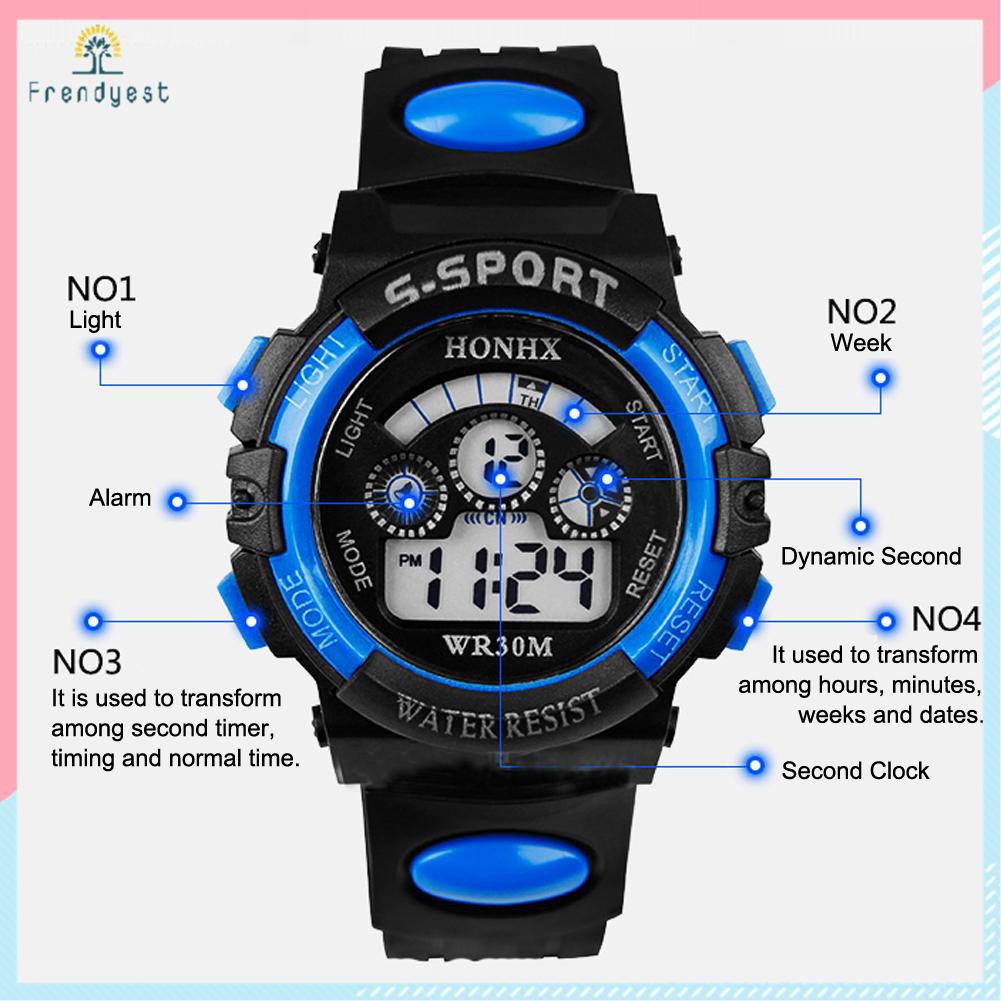 Đồng Hồ Điện Tử Đa Năng Chống Thấm Nước Cho Bé Trai