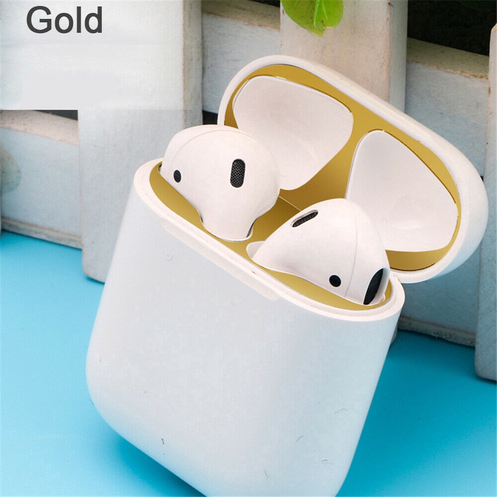 Miếng dán kim loại bảo vệ chống bụi cho hộp đựng tai nghe Airpods