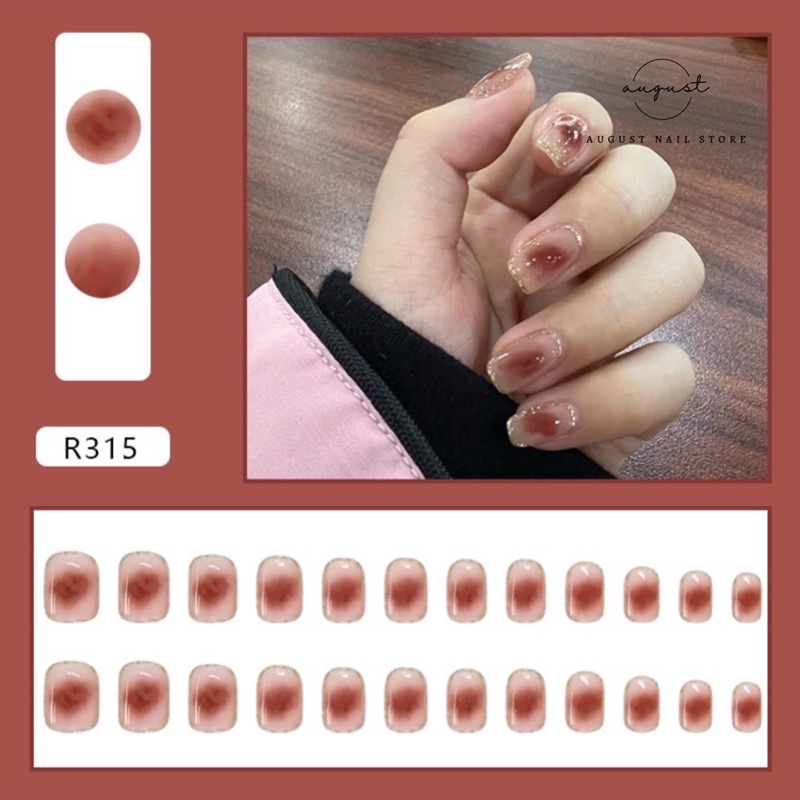 Mã R301 - R316 Set 24 móng tay giả kèm keo dán chuyên dụng