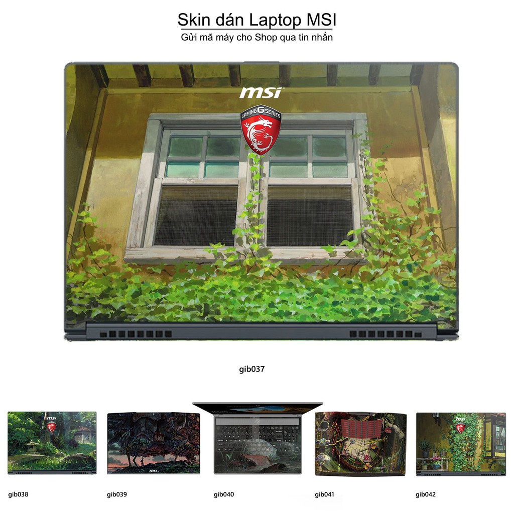 Skin dán Laptop MSI in hình Ghibli Nhật Bản (inbox mã máy cho Shop)