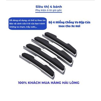Bộ 4 miếng chống va đập cửa xe ô tô, Chống trầy xước ô tô chất liệu inox