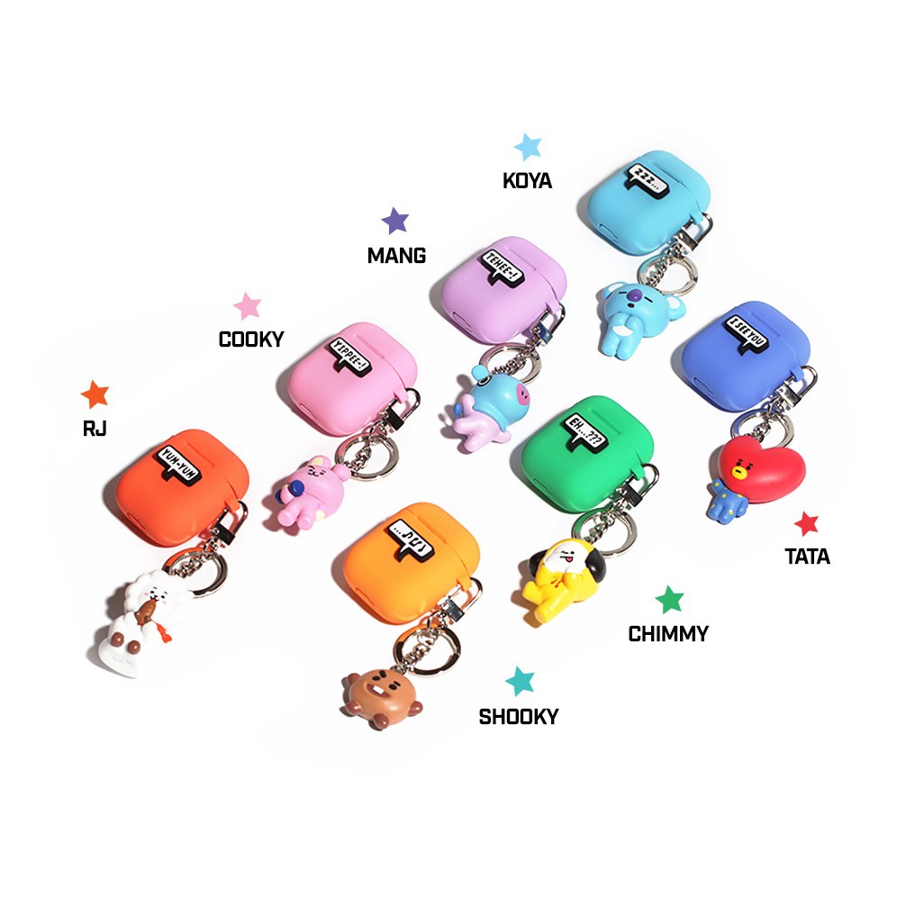 Vỏ đựng BT21 Airpod Case Figure Keyring PHÙ HỢP AIRPODS 1,2