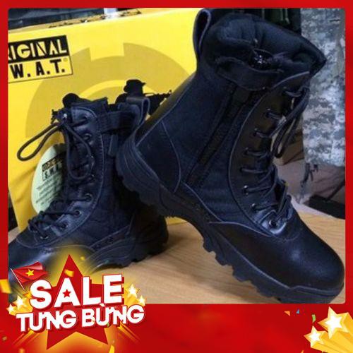 Giày Swat cao cổ màu đen đi phượt - giày chiến thuật cao cổ - Hàng nhập khẩu