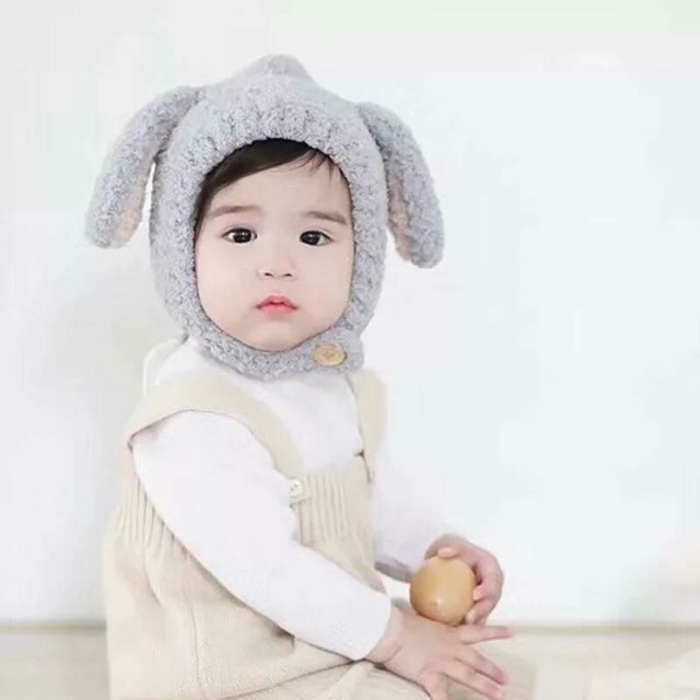 Mũ len nỉ tai thỏ