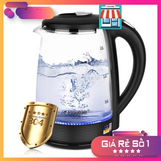 Ấm Siêu Tốc THỦY TINH Trong Suốt Cao Cấp 2.0L - Ấm Đun Nước Trong Suốt Siêu Tốc, Tiết Kiệm Điện, Tự Ngắt Khi Sôi