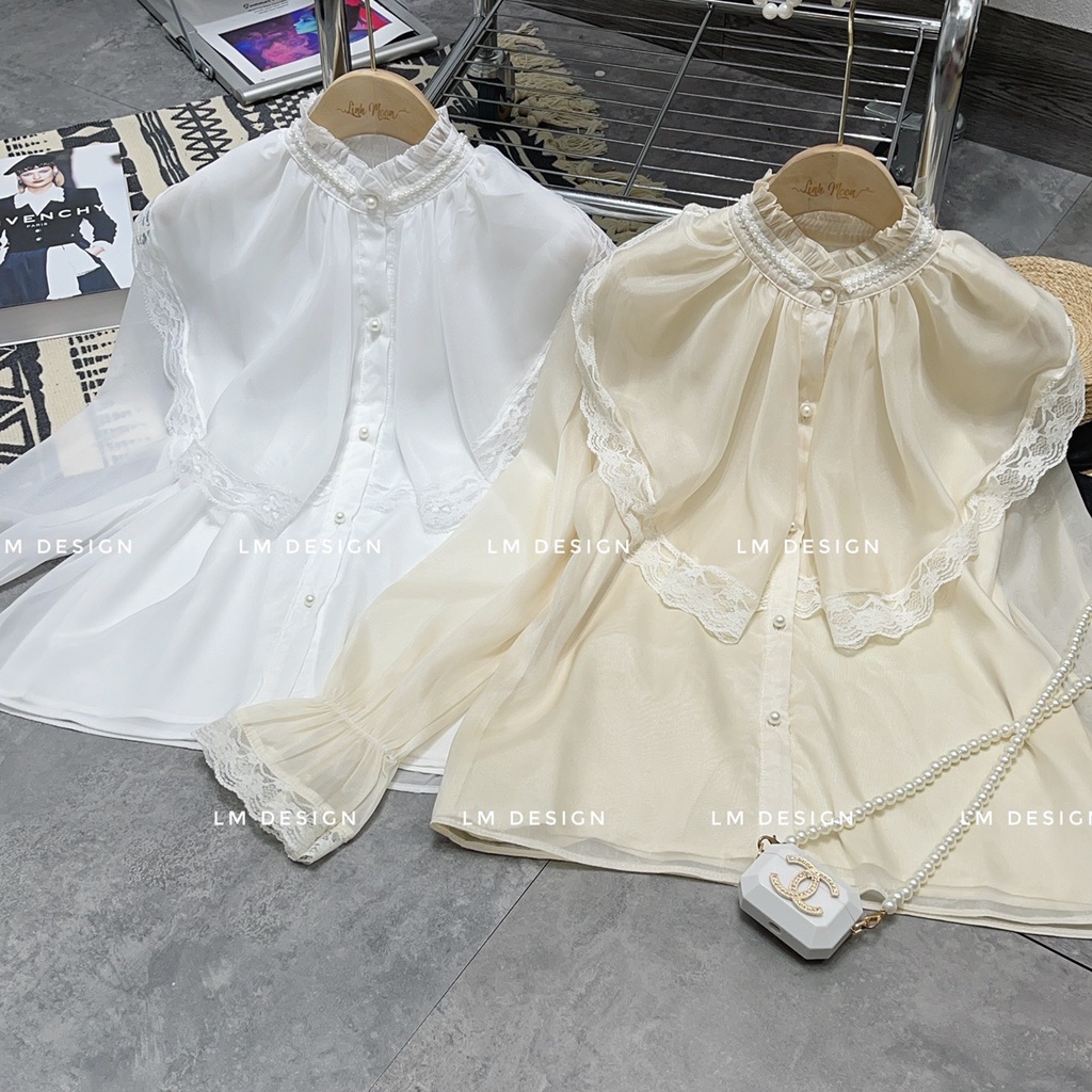 Áo sơ mi nữ  tiểu thư 2 màu trắng , kem - LAMY87 | BigBuy360 - bigbuy360.vn