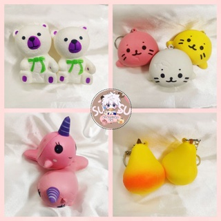Đồ chơi squishy gấu, hải cẩu, cá heo, lê