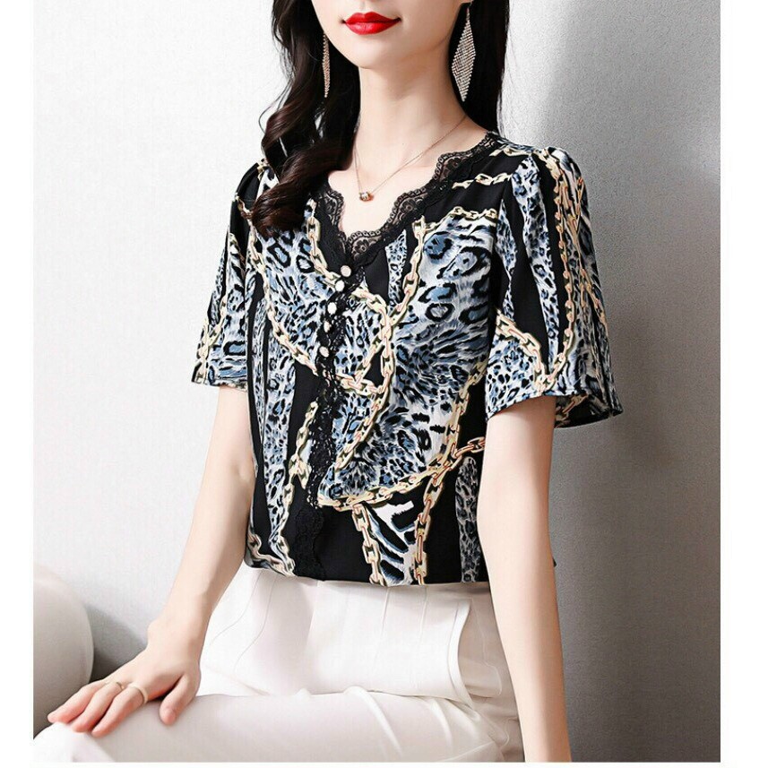 HÀNG QC - ÁO KIỂU HOẠ TIẾT CỔ REN GỢN SÓNG SIÊU XINH - ZBT381265