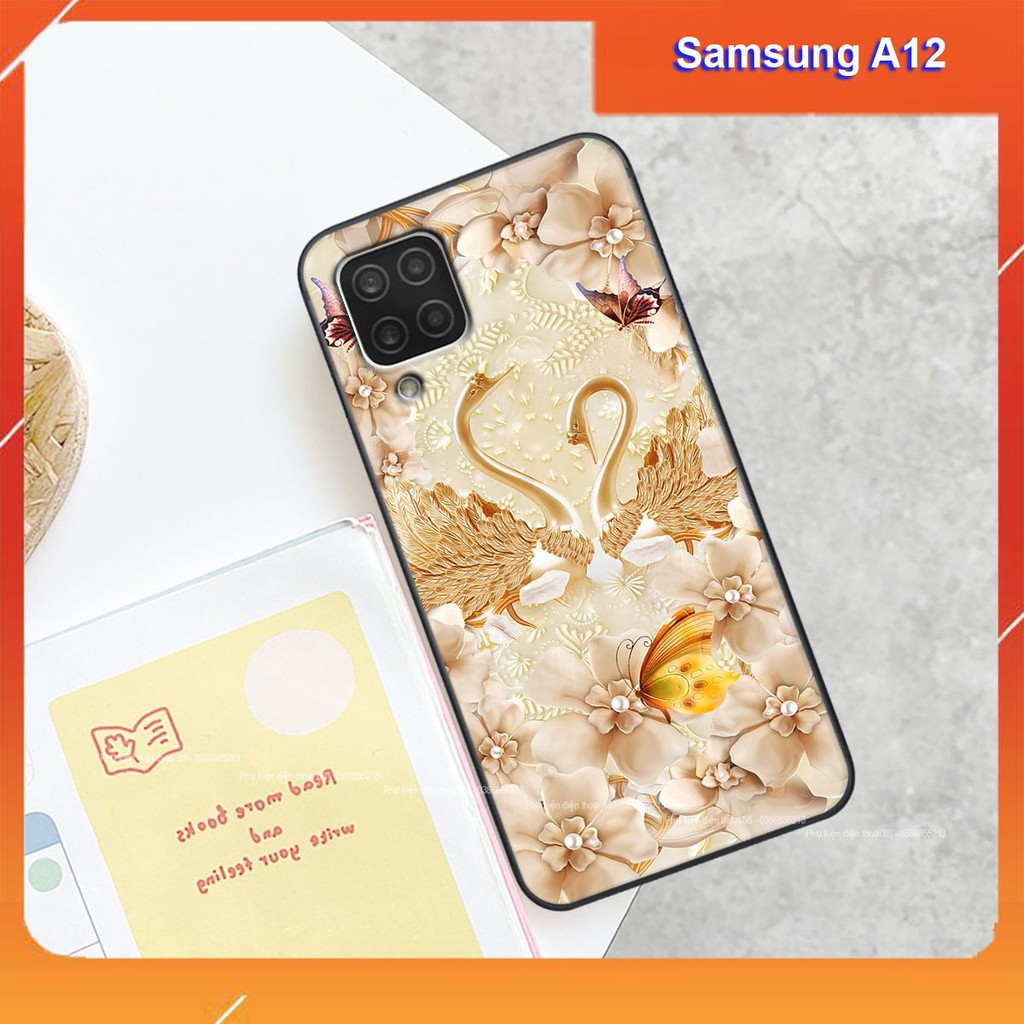 Ốp lưng Samsung A12 hình hình hoa, thiên nga, đẹp thời trang - CAO CẤP - SANG TRỌNG