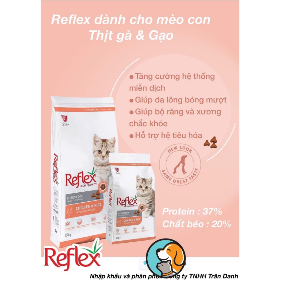 Hạt khô cho mèo con Reflex Kitten Chicken and Rice 2kg