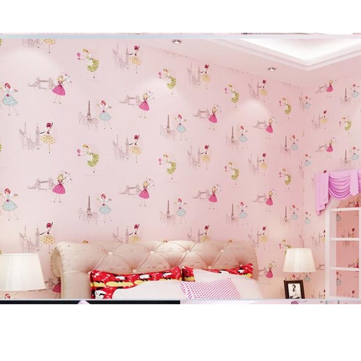 Cuộn 10m giấy dán tường cô gái bale khổ rộng 45cm