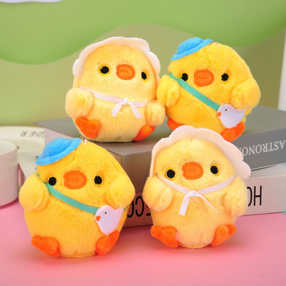 Búp bê gà nhồi bông có móc khóa xinh xắn dễ thương