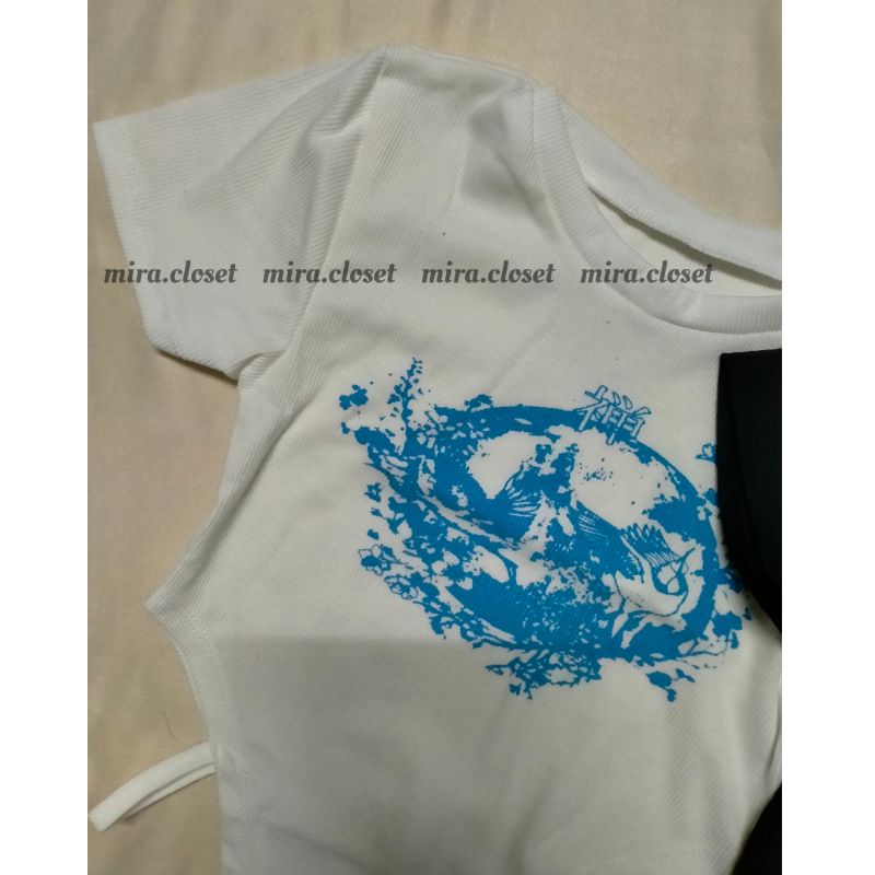 Áo Liền Thân Bodysuits Tay Ngắn Cổ Tròn In Hoạ Tiết Hở Eo Quyến Rũ A5274 | BigBuy360 - bigbuy360.vn