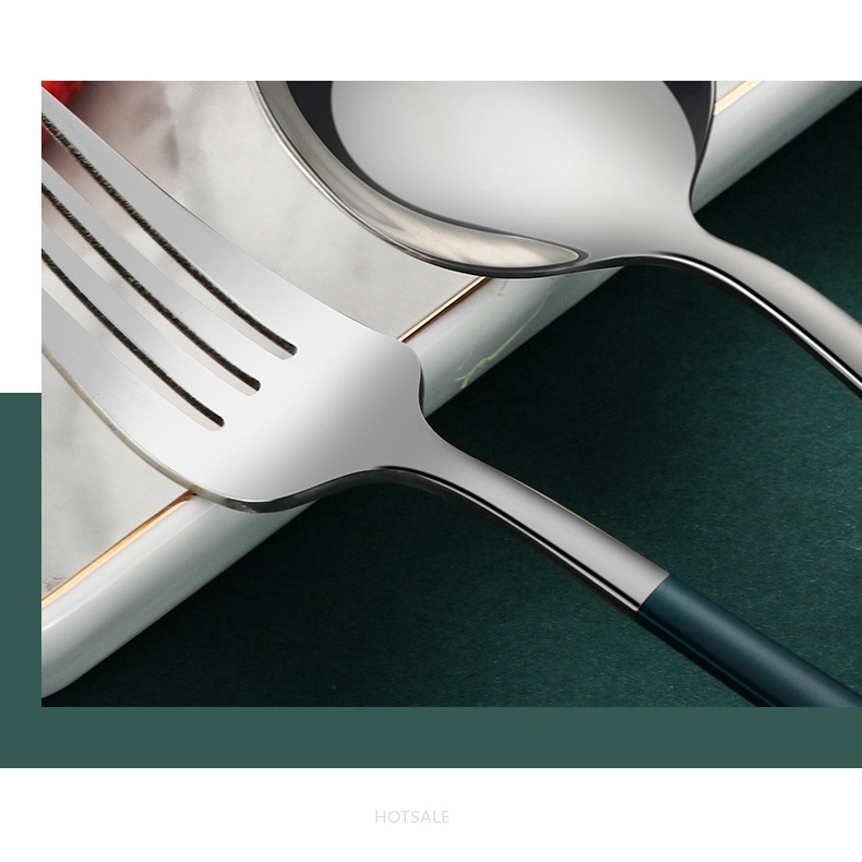 Bộ muỗng nĩa đũa ba món bằng thép không gỉ di động cho học sinh