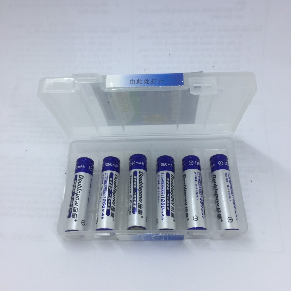 Bộ sạc pin tự ngắt kèm 6 pin sạc AA 1200mah và 6 pin AAA 1250mah