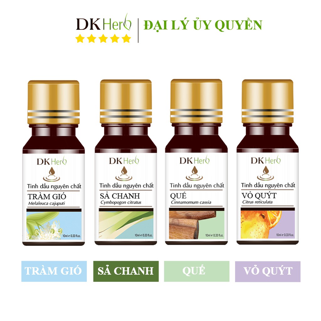 Tinh dầu thiên nhiên 10ml mùi thơm dịu có kiểm nghiệm COA Dk Herb