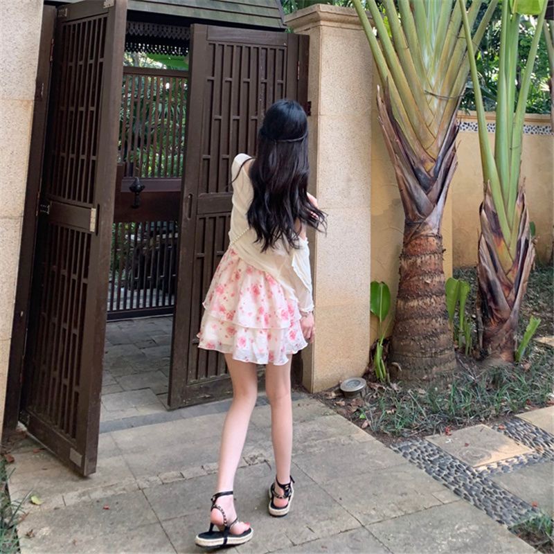 Bộ Đầm Hai Dây Kèm Áo Khoác Cardigan Chống Nắng Phong Cách Thời Trang Mùa Hè Mới OOP016
