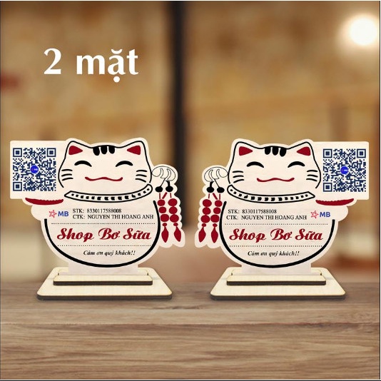 Bảng thông tin tài khoản ngân hàng - Tên shop, mã QR thanh toán, chuyển khoản thiết kế theo yêu cầu