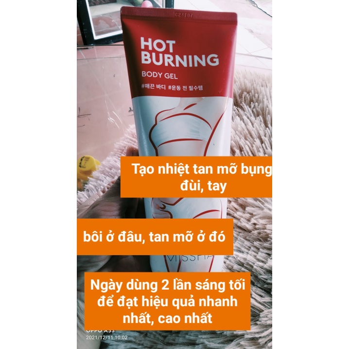 Kem Tan Mỡ Missha Hot Burning Perfect Body Gel Misha