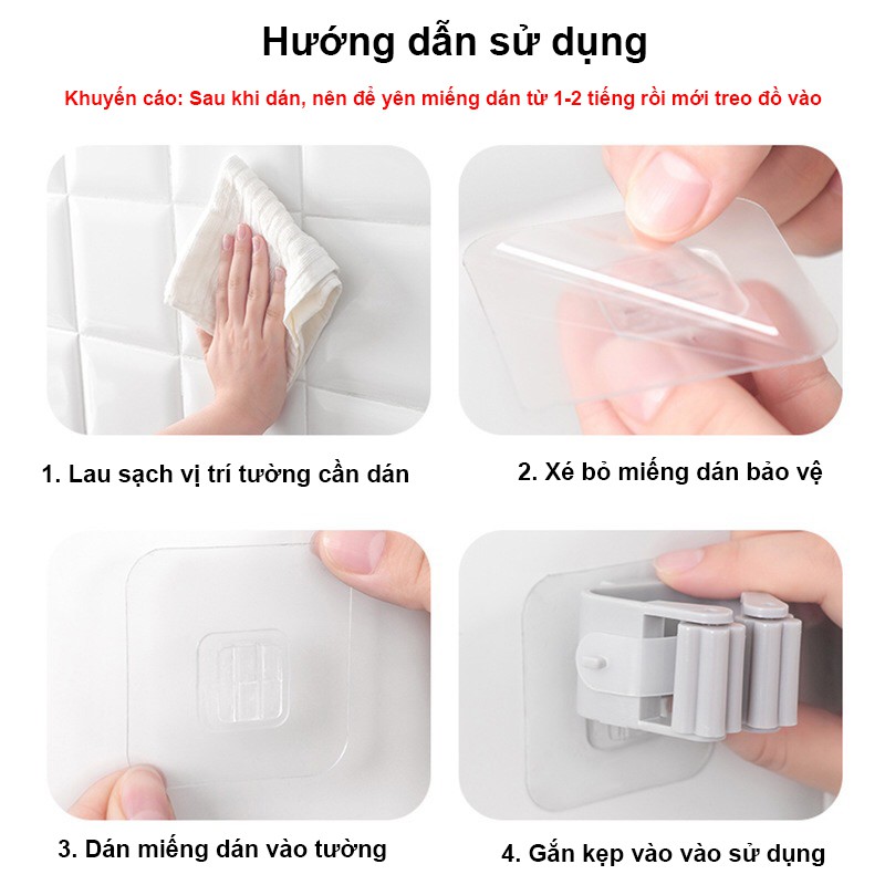 Giá kẹp cây lau nhà đa năng nhựa ABS