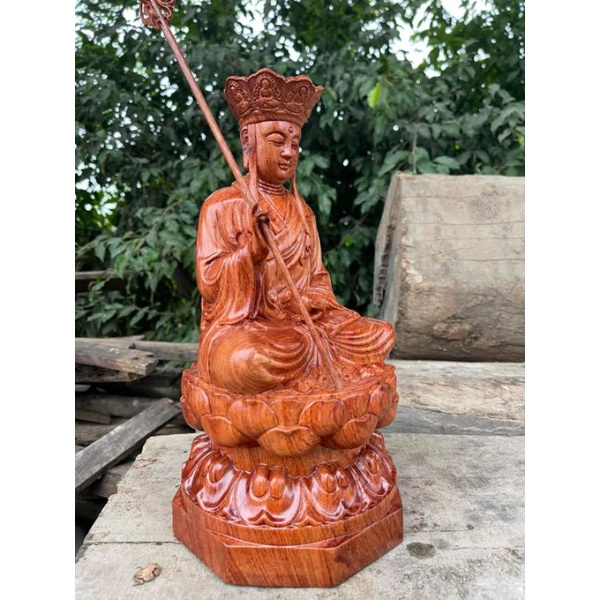 Tượng địa tạng vương bồ tát gỗ hương cao 30cm