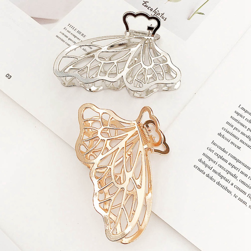 Kẹp Tóc Kim Loại Hình Bướm Đơn Giản Phong Cách Hàn Quốc