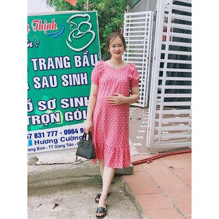 Đầm bầu lụa giấy siêu nhẹ siêu mát