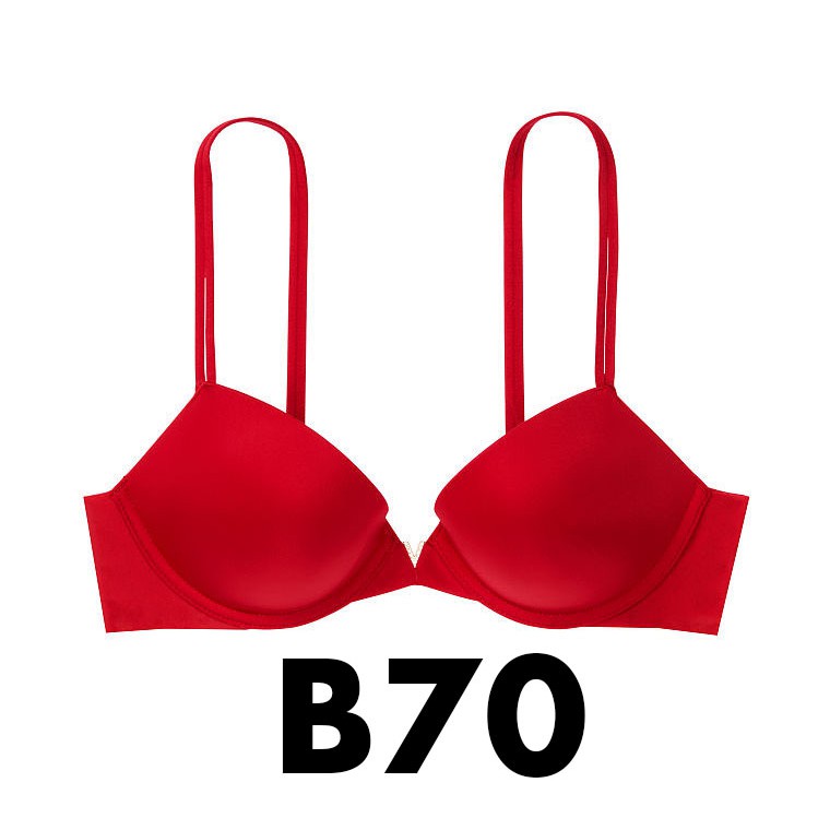 (Bill Mỹ - 32B/B70) - Áo Lót đỏ (78) nâng ngực, chữ V, Sexy Illusions gợi cảm thời trang, Lipstick - Victoria's Secret