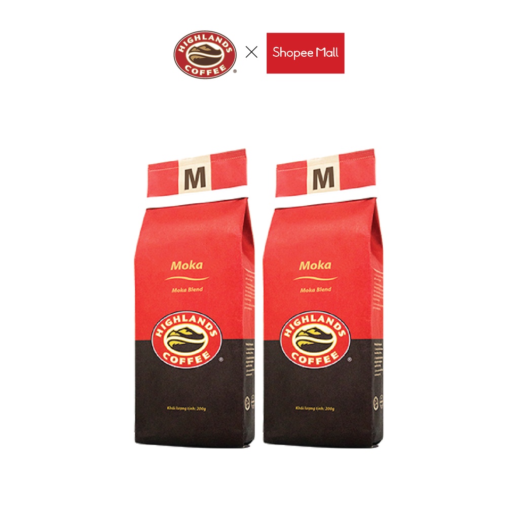 Combo 2 gói Cà phê rang xay Moka Highlands Coffee 200g/gói
