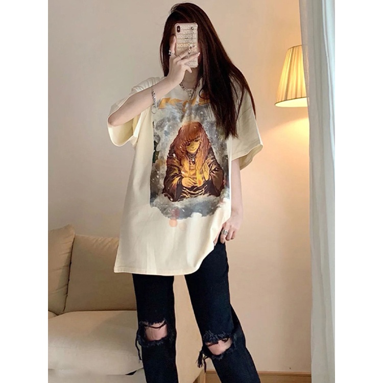 Quần jean ZHELIHANGFEI lưng cao dáng rộng dài cỡ lớn xẻ tà phong cách thời trang đường phố cá tính