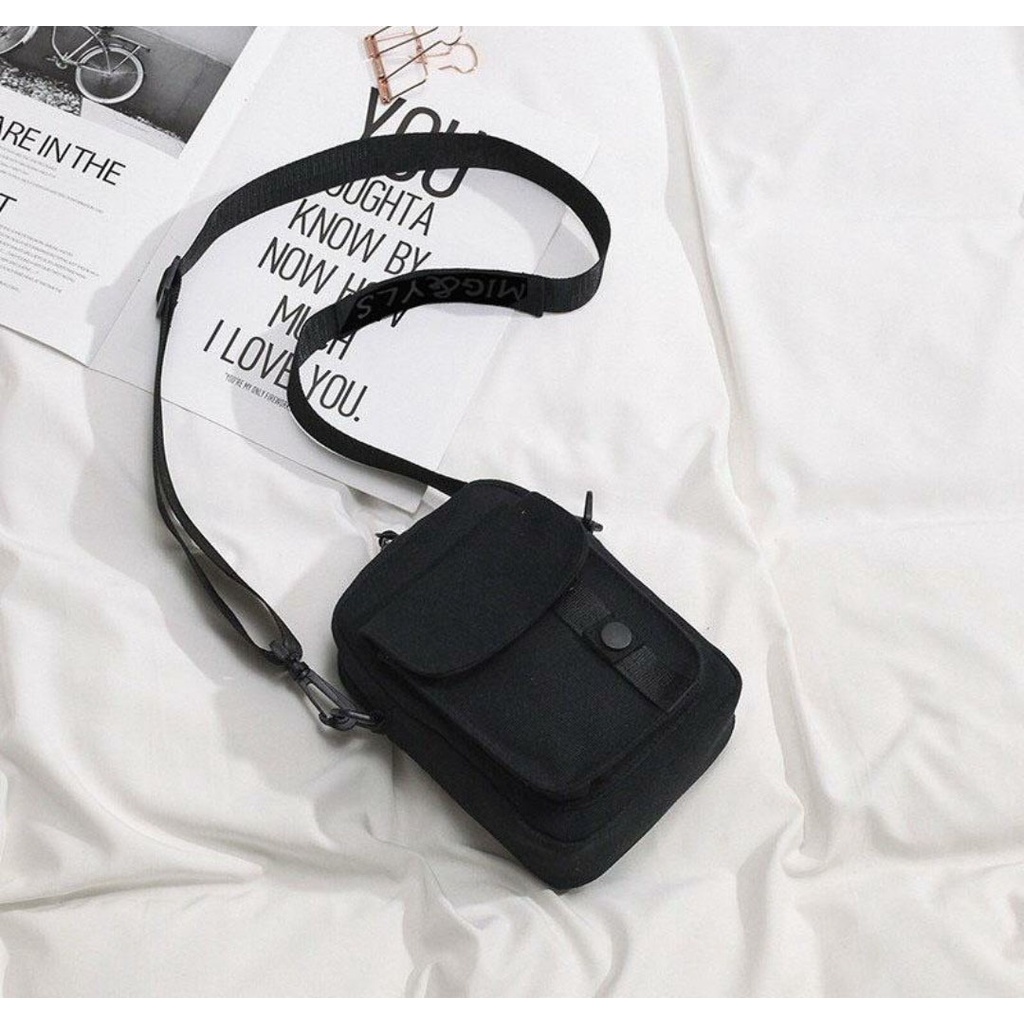 [ HÀNG SẴN ] Túi Đeo Chéo Canvas đơn giản Unisex đựng điện thoại nam nữ vải bố mềm