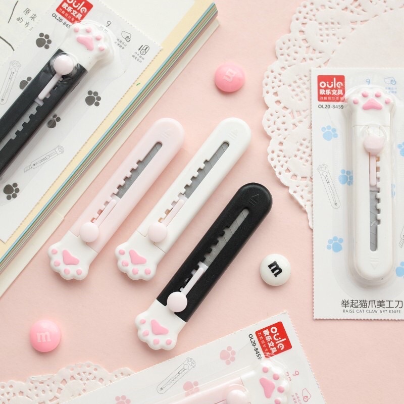 Dao rọc giấy chân mèo, cute đáng yêu │ Chất liệu nhựa 12 cm │Xem thêm ở phần MÔ TẢ SẢN PHẨM