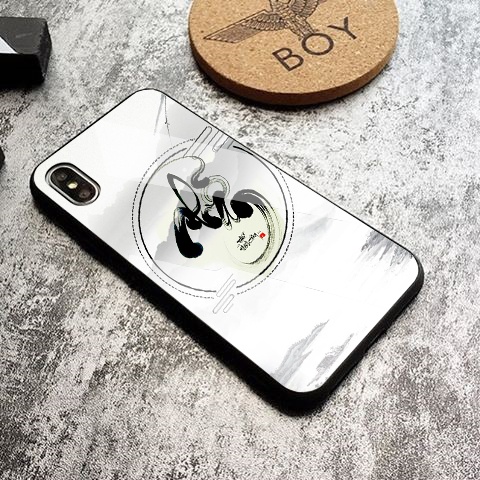 Ốp điện thoại iphone xr x xsmax 6 7 8 plus 11 12 13 promax tráng gương in chữ thư pháp Nhẫn