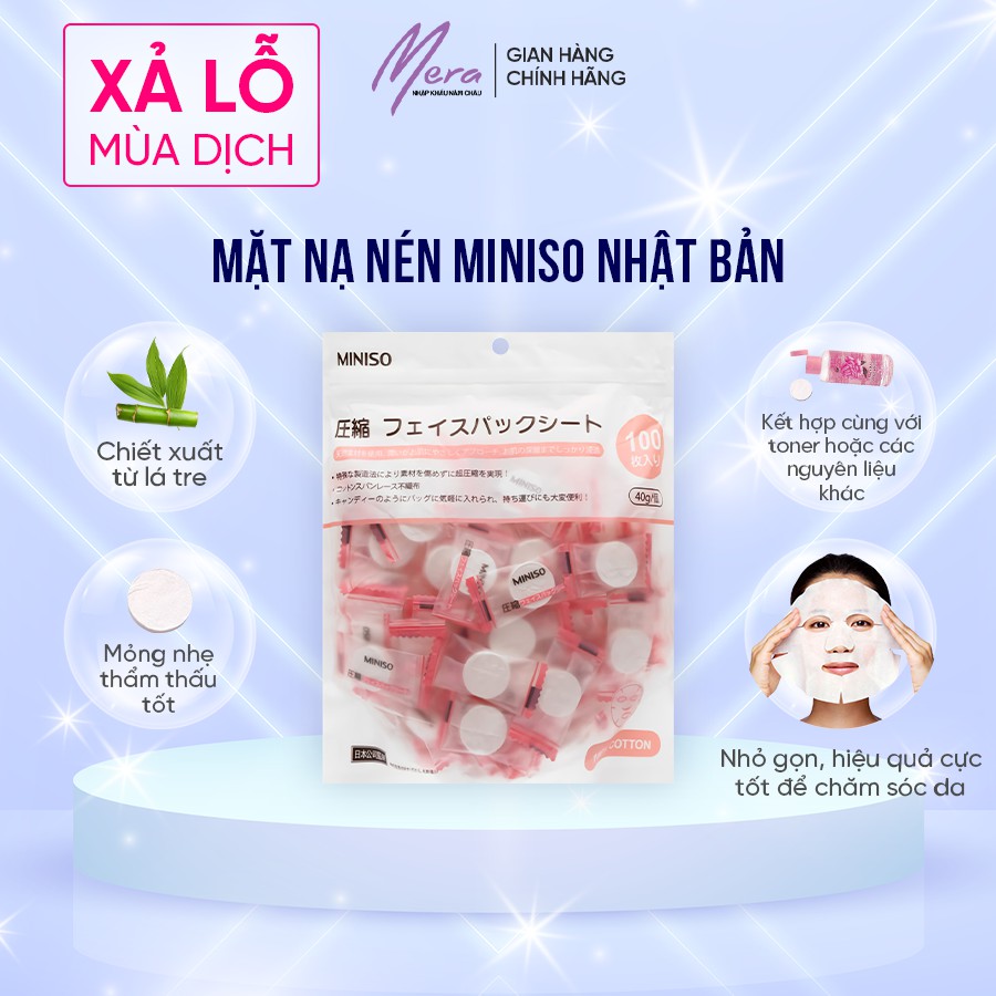 Miniso Mặt Nạ Giấy Viên Nén Tiện Lợi