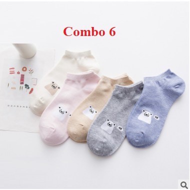 [Chỉ thanh toán với AirPay] Combo 5 đôi tất nữ Hàn Quốc