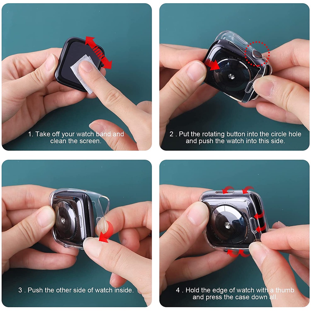 Ốp Bảo Vệ Bằng TPU Trong Suốt Dành Cho Apple Watch 7 6 SE 5 4 3 2 1 45MM 41MM 40MM 44MM 38MM 42MM