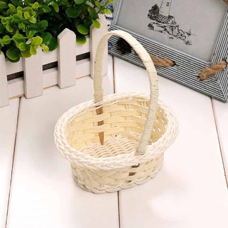 Giỏ nhựa giả mây đan độc đáo dùng đựng trái cây/ rau củ tiện dụng mang theo dã ngoại