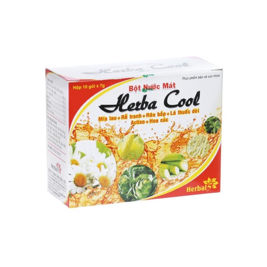 Bột nước mát Herba Cool (Hộp 10 gói) - Nhà thuốc Amipharma